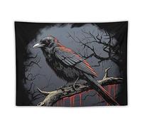 DELIBEST Gothic Tapestry Crow Tapestry Branch Tapestries Wall Art for Bedroom Living Room Decor 30"x40"