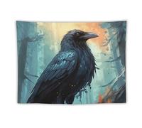 DELIBEST Gothic Tapestry Crow Tapestry Psychedelic Tapestries Wall Art for Bedroom Living Room Decor 60"x80"