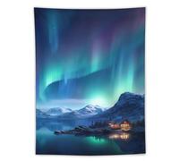 DELIBEST Northern Lights Tapestry Natural Landscape Tapestry Mountain Tapestries Wall Art for Bedroom Living Room Decor 60"x80"