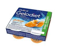 Delical Gelodiet Eau Gélifiée Edulcorée sans Sucres Orange 4 x 120g