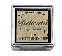 Delicata Ink Pad, Acrylic, White Shimmer, 3 x 3 x 3 cm