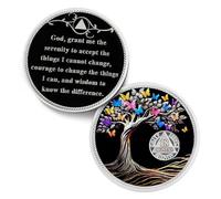 Delicate 18 Months Sobriety Coin - Recovery Butterfly Tree of Life AA Coins - 18 Month NA HA AA Chips and Medallions - 1-36 Months Living Clean Narcotics Alcoholics Anonymous Gifts for Men Women