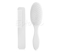 Delicate Baby Hair Brush + Comb Set For Newborns & White For Scalp Grooming Gently Grooms Baby's Hair Set Of 2