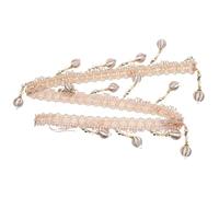 Delicate Beaded Curtain Fringe Trim for DIY Wedding Decor Crafts | Plastic and Polyester Silk Blend, Sew-on Friendly, for Sheer Curtains, Throw Pillows, Easy Storage