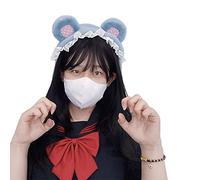 Delicate Bear Ear Headband Pleated Lace Stereo Shape Hair Hoop Spring Headpiece Cosplay Party For Woman Teens Plush Headbands For Woman Washing Face Plush Headbands Spa Professional Headband