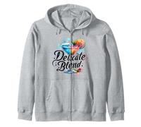 Delicate Blend Watercolor Cocktail Martini Drink Art Zip Hoodie
