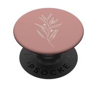 Delicate Boho Botanical Leaves Motif Dusty Rose Pink PopSockets Swappable PopGrip