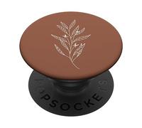 Delicate Boho Botanical Leaves Motif Earth Tone Rust PopSockets Swappable PopGrip