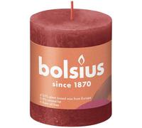 Delicate Bolsius Rustic Shine Pillar Candle 80 X 68mm 2 Pack - Red