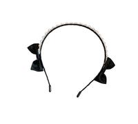 Delicate Bowknot Artificial Pearls Hairhoop Thin Hairband For Comfortable And Various Hairstyle For Women Party Wear