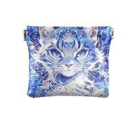 Delicate Cartoon Caracal Cat Women's PU Leather Coin Purse Portable Change Holder Card Organizer for Ladies, delicate cartoon Caracal cat, One Size, Modern