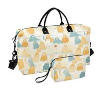 Delicate Cartoon Pacific Walrus Yellow Decorative Carry On Shoulder Weekend Tote Gym Sports Duffel Bags with Adjustable Strap for Travel 2 Pcs Set Bolsa para Gym para Mujer
