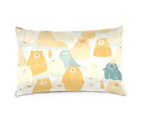Delicate Cartoon Pacific Walrus Yellow Standard/Queen Size cases for pillows cotton pillowcase covers for Hot Sleepers, Soft & Silky Smooth fundas para almohadas grandes 20x30 inchs Set of 2