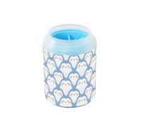 Delicate Cartoon Penguin Light Blue Portable Dog Paw Washer Soft Silicone Bristles Feet Bathing Brush for Small Medium Large Breed Dogs/Cats