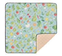 Delicate Cartoon Vegetable Blue Large Non-Slip Baby Floor Play mat for Floor Non-Toxic Foldable Padded Baby Mat for Baby Toddler Infant, 50'' x 50''de actividades para