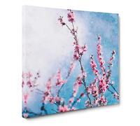 Delicate Cherry Blossom Tree Canvas Print | Gallery Wrapped 30mm Frame Wall Art | 14x14 inches | Ready to Hang | Modern Floral Picture | Living Room Bedroom Lounge Office