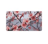 Delicate Cherry Blossoms Desk Mat with Stitched Edges, Rubber Mouse Mat for Keyboard Mats Non-Slip Waterproof Desk Pad Office Supplies Large Gaming Mouse Pad for Home Work