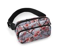 Delicate Cherry Blossoms Fanny Pack for Men Women, Durable Sling Chest Bag with Adjustable Strap & Large Pocket, Small Crossbody Bag for Running, Hiking, Cycling, Travel
