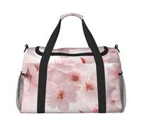 Delicate Cherry Blossoms Print Foldable Carry On Tote Large Capacity Hand Carry Bag for Airplane Weekend Getaways