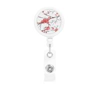 Delicate Cherry Blossoms Print Retractable Badge Holder, Cute Nursing Badge Reel, Badge Clip Id Card Holders