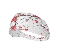 delicate cherry blossoms Printed Running Headband Women, Foldable Adjustable Width, Non Slip for Workout Washing and Spa