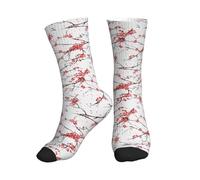 Delicate Cherry Blossoms Printing 1 Pairs Stretchable Mid-Tube Sports Sock Moisture Wicking Anti-Slip Ideal For Running &Hiking
