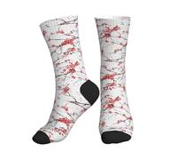Delicate Cherry Blossoms Printing 1 Pairs Stretchable Mid-Tube Sports Sock Moisture Wicking Anti-Slip Ideal For Running &Hiking