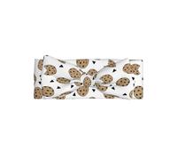 Delicate Cookies Food Chocolate Chip Biscuits Print Baby Bow Headband â€“ Headband for Newborns & Infants with Full Moon Gift Appeal