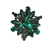 Delicate Crystal Floral Jewelry Brooch Secure Fastening Alloy Design For Parties & Daily Outfits Comfortable Dress Brooch