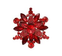 Delicate Crystal Floral Jewelry Brooch Secure Fastening Alloy Design For Parties & Daily Outfits Elegant Flower Brooch