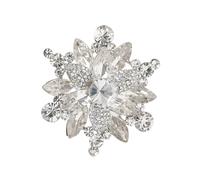 Delicate Crystal Floral Jewelry Brooch Secure Fastening Alloy Design For Parties & Daily Outfits Fashionable Florals Brooch
