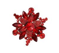 Delicate Crystal Floral Jewelry Brooch Secure Fastening Alloy Design For Parties & Daily Outfits Fashionable Florals Brooch