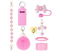 Delicate Cup Decor Set with Flower Accents, Colorful Accessory Set with Flower Decoration, Straw Seal & Holder for Party Decoration