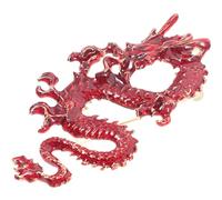 Delicate Dragon Brooch Pin for Clothes, Chinese Style Metal Red