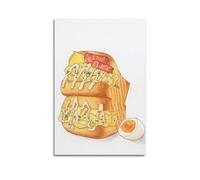 Delicate Drawn British Bacon Egg Toast Decorative Painting Canvas Wall Posters And Modern Family Bedroom Decor 08x12inch(20x30cm)
