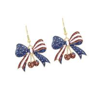 Delicate Earrings Independence Day Theme Fashion Accessories Party Suitable for Casual or Formal Occasions Trendy Bowknot
