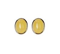 Delicate Elegant Light Yellow Oval Stud Earrings, Natural Amber Classic Simple Jewelry presentfor Birthday, Christmas