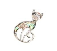 Delicate feather/cat brooch with lightweight copper jewelry accessories for costume or travel decorative feathers, フリーサイズ