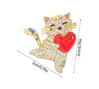 Delicate Feline Designs Alloy Brooch Playful Cats With Heart Charm Versatile Fashion Accessory Gift Stylish Alloy Cats Pin