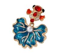 Delicate Fish Brooch Symbolizing Good Fortunes Sturdy Metal Base Stones Ideal Daily Wear or Present Traditional Fish Jewelry