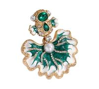 Delicate Fish Brooch Symbolizing Good Fortunes Sturdy Metal Base Stones Ideal Daily Wear or Present Traditional Fish Jewelry