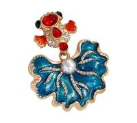 Delicate Fish Brooch Symbolizing Good Fortunes Sturdy Metal Base Stones Ideal Daily Wear Or Present Rhinestones Fish Brooch