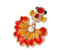 Delicate Fish Brooch Symbolizing Good Fortunes Sturdy Metal Base Stones Ideal Daily Wear Or Present Stylish Fish Accessory