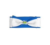 Delicate Flag of Nicaragua Print Baby Bow Headband â€“ Headband for Newborns & Infants with Full Moon Gift Appeal