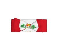 Delicate Flag of Peru Print Baby Bow Headband â€“ Headband for Newborns & Infants with Full Moon Gift Appeal