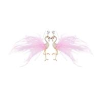 Delicate Flamingo Shaped Earrings Featuring Intricate Feathered Detailing And Rhinestones Sturdy Alloy Jewelry Gifts Flamingo Studs Earrings
