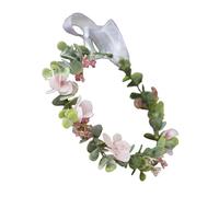 Delicate Floral Crown Bride Headband for Banquet Festival Wear | Flocking Material, Vivid Three Dimensional Flower Design, Simulation Leaves, Chic Graceful Style, Evening Dress Matching