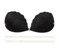 Delicate Floral Pattern Breast Petals Nonslip Silicone Adhesive Strapless Bra Under Tight Dress For Women Nipple Covers Invisible Adhesive Bra For Parties Black