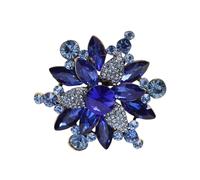Delicate Florals Crystals Brooch Alloy Accessory for Weddings Parties Secure Fastening Long Time Wear Vintage Flower Rhinestones Brooch Comfortable Wear Alloy Jewelry for Outfits Special
