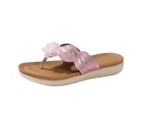 Delicate Flower Wedge Flip Flops Women Glitter Thong Sandals Wavy Strap Soft Footbed Lightweight Versatile Ideal for Party Vacation Beach Summer Outdoor Indoor Wear Pink